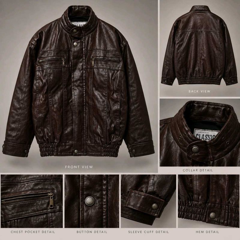 Unisex Brown Biker Leather jacket