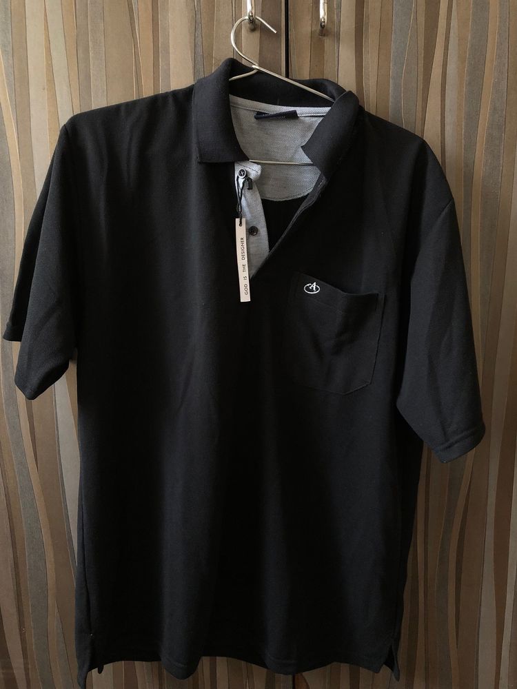 Mens Black Polo T Shirt
