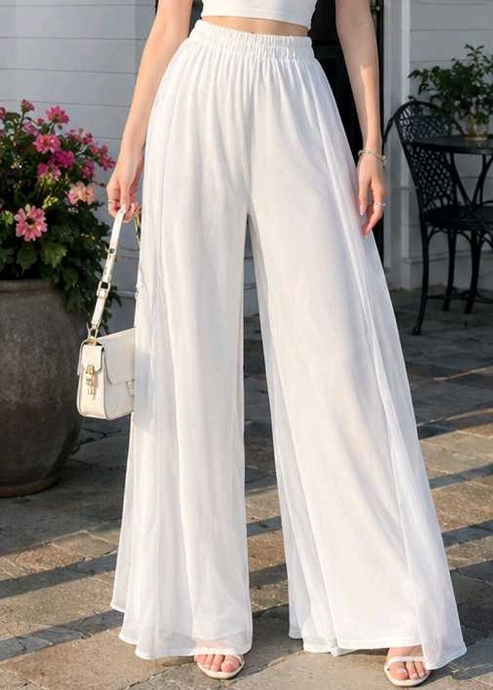Elegant White Palazzo Pants