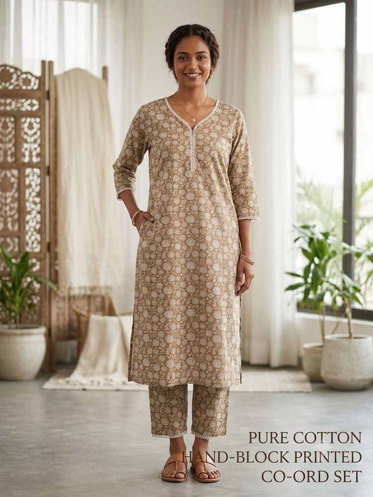 Cotton Hand-Block Printed Co-ord Set