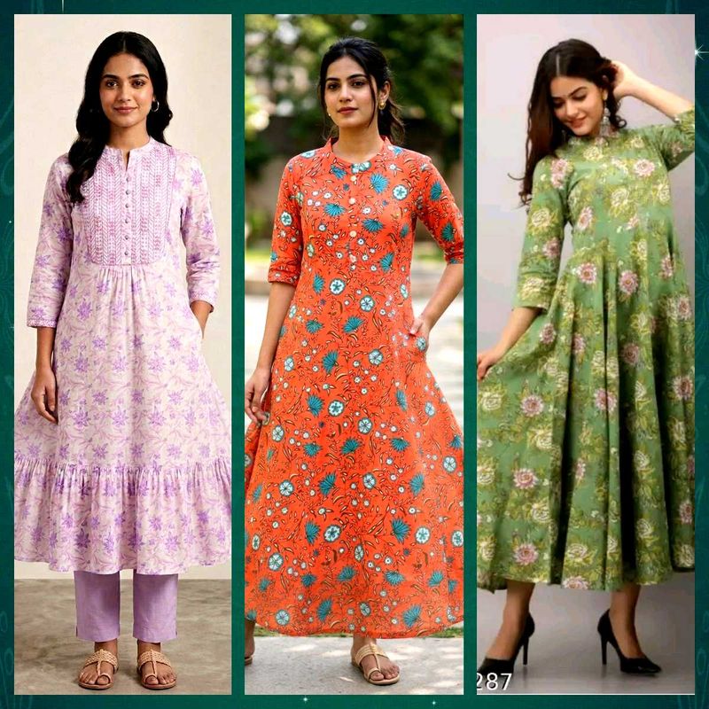 💜💚🧡 Kurtas - Set of 3