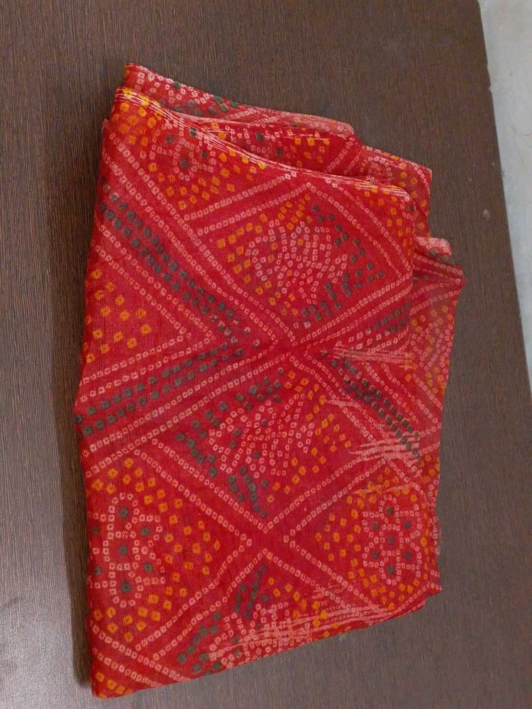 Vibrant Red Bandhani Dupatta