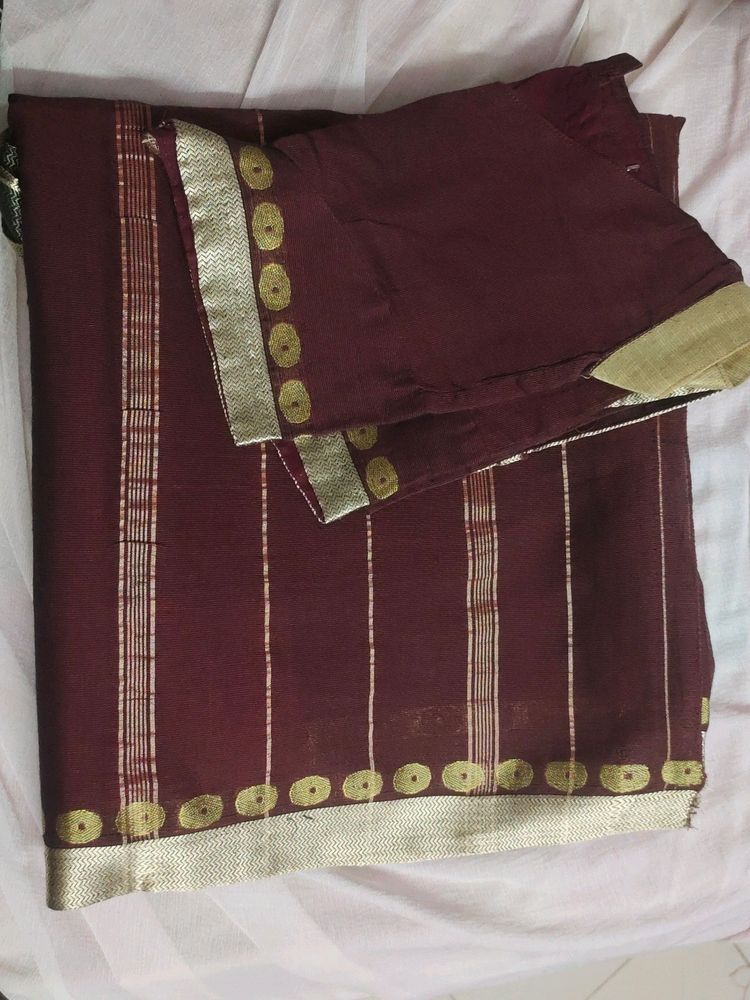 Maroon Like Cotton Saree