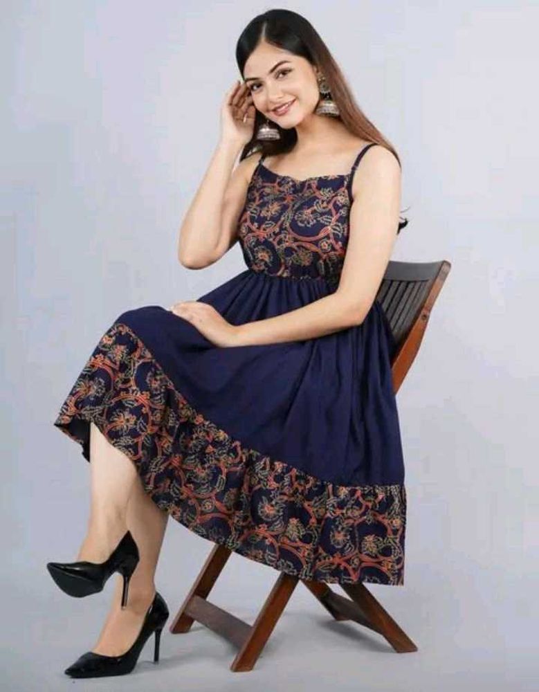 Trending glamorous Navy Blue western dress