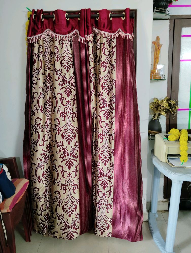 Door Curtains-4  Dark Red Like maroon