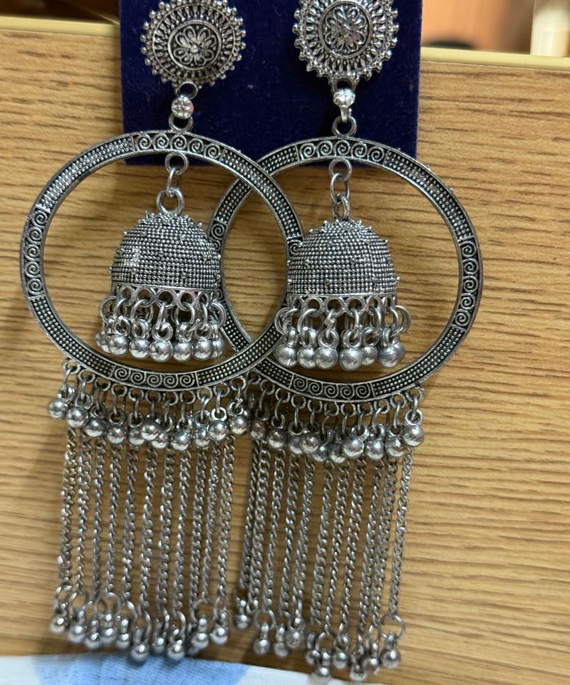 Boho Jhumka Hoop Earrings
