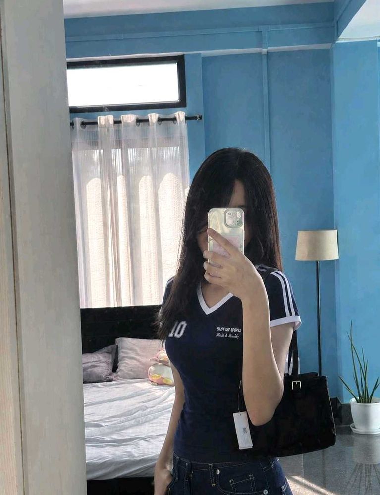 Stylish Navy Blue V-Neck T-Shirt