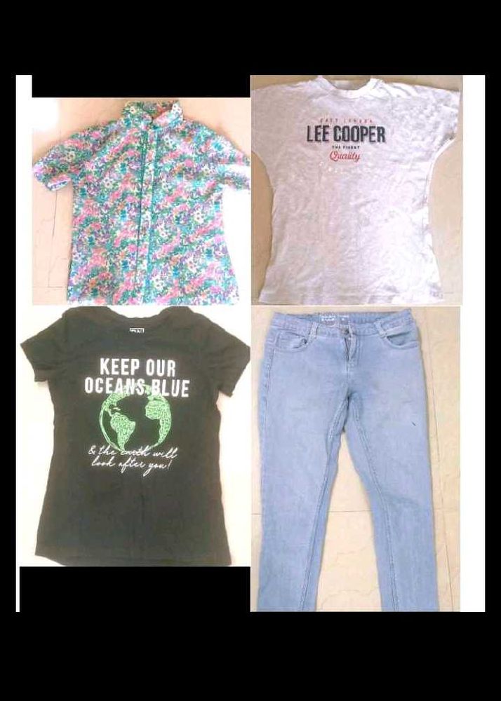 Set of 3 tops &amp; mid skinny jeans (women)🌺