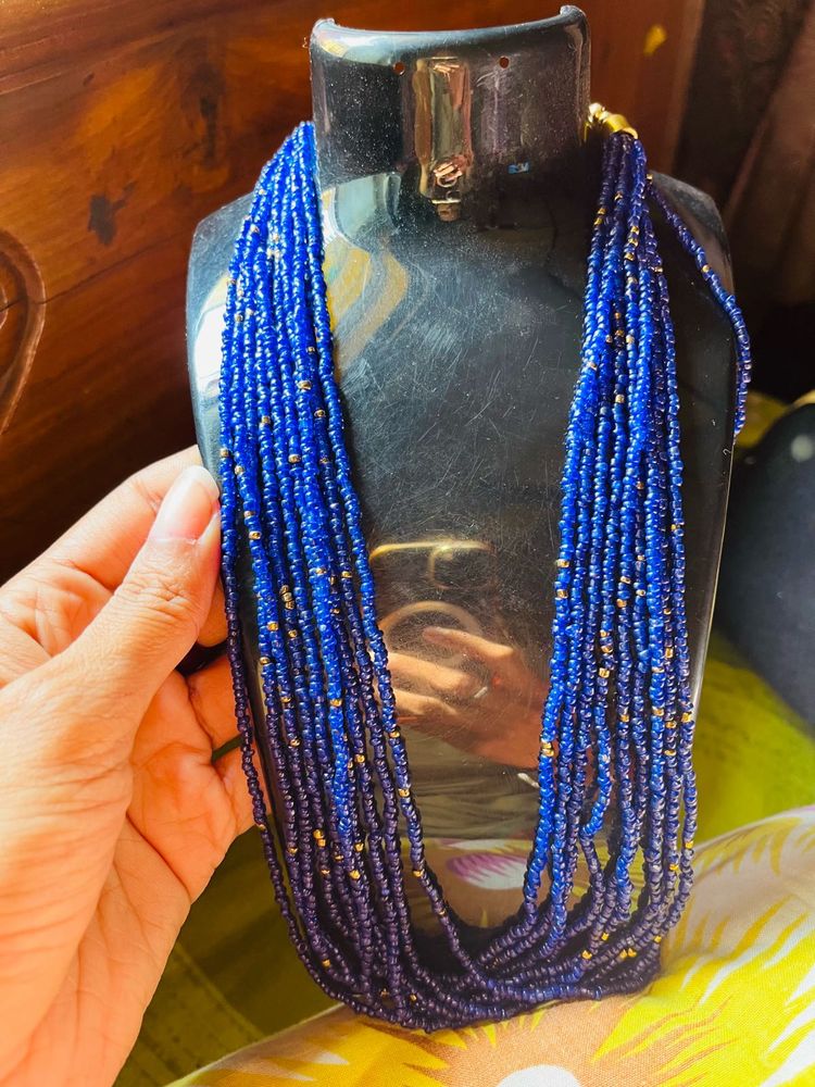 Stunning Blue Beaded Necklace