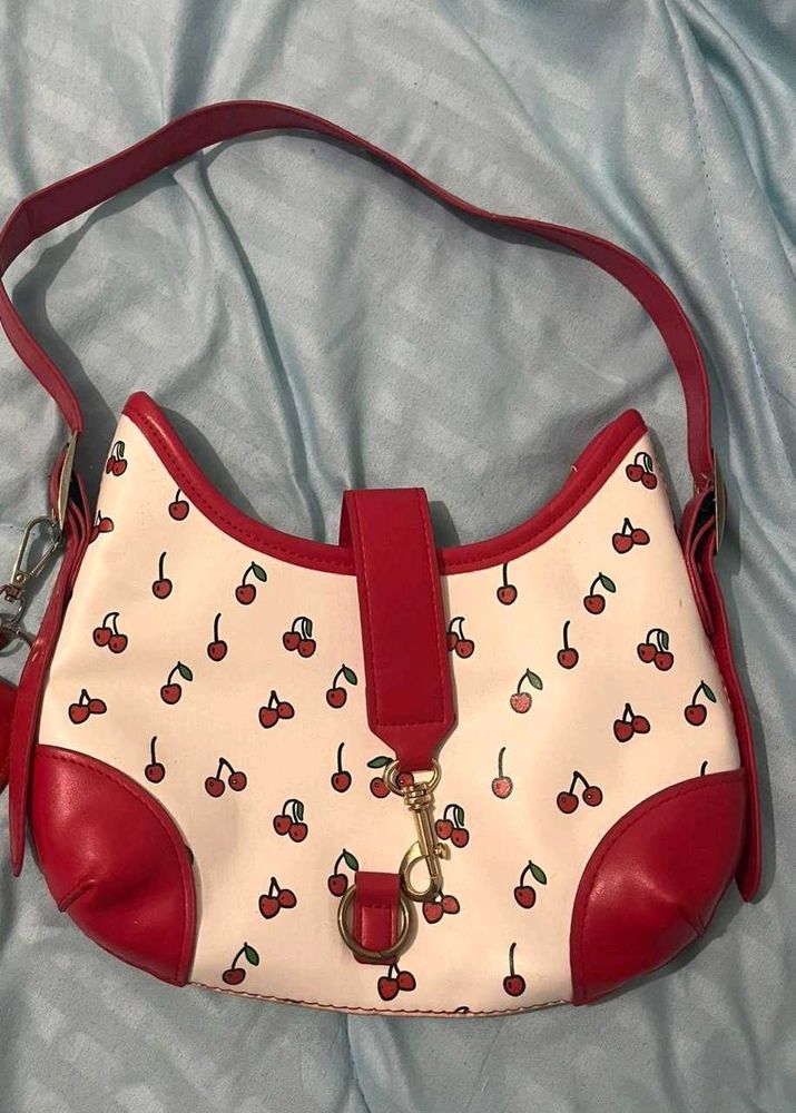 Cute Cherry Print Shoulder Bag