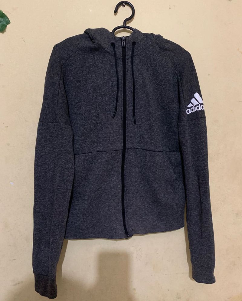 Adidas Grey Zip-Up Hoodie ⭐️S size