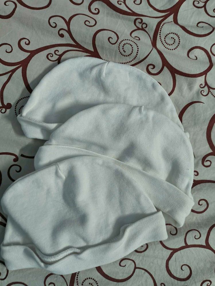Set of 3 Soft Cotton Baby Hats