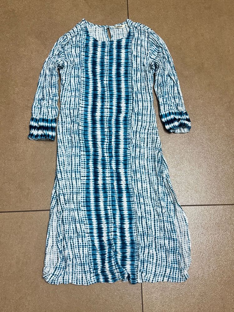 Blue &amp; White Tie-Dye Maxi Dress
