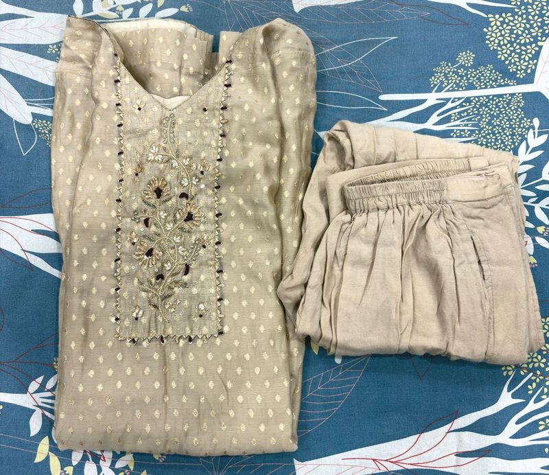 Embroidered Kurta with Pant Set