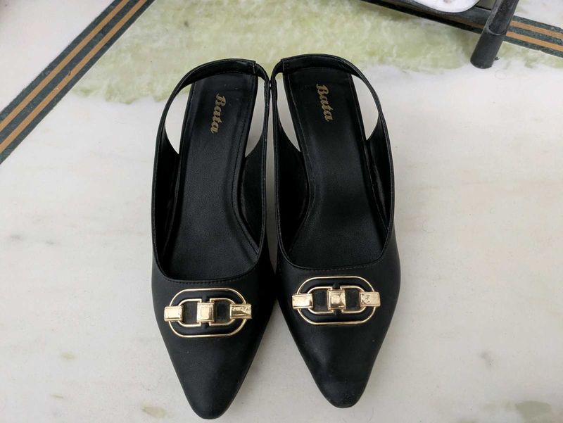 Bata Black Slingback Heels