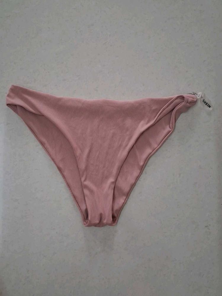 XS Shein Ribbed Pink Bikini Bottom