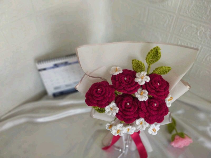 Crochet Rose Bouquet