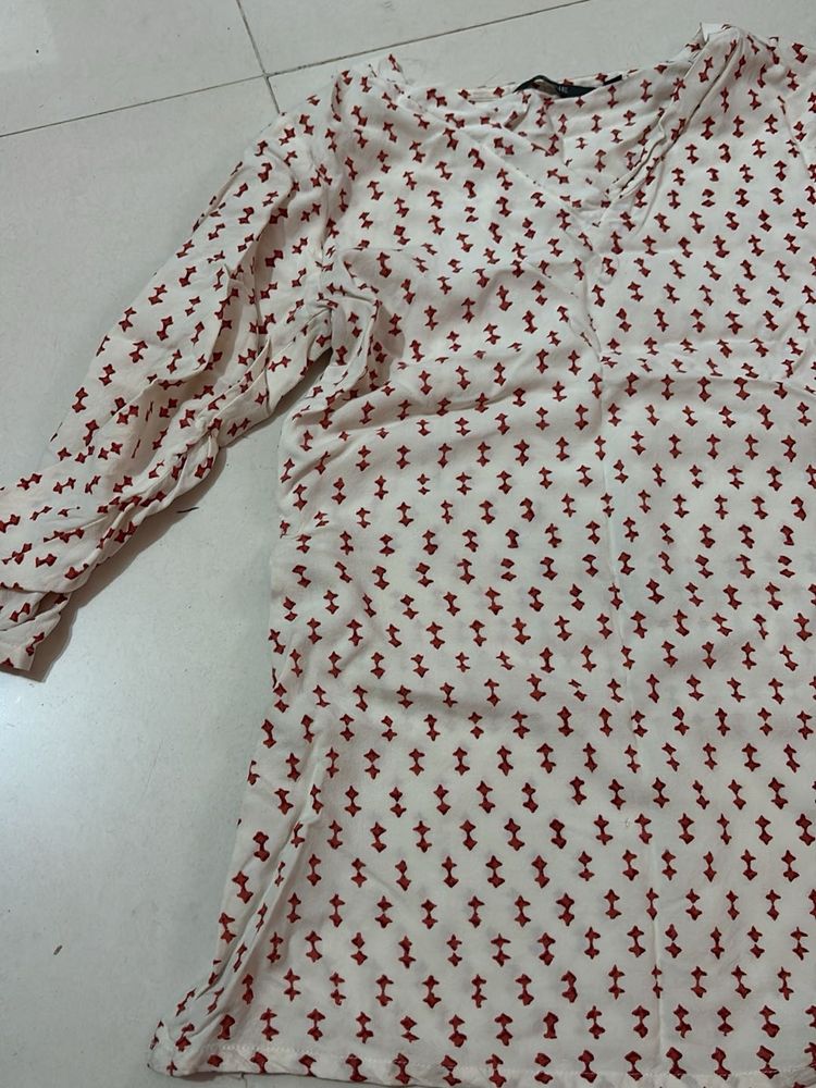 Chic Printed V-Neck Tunic Top