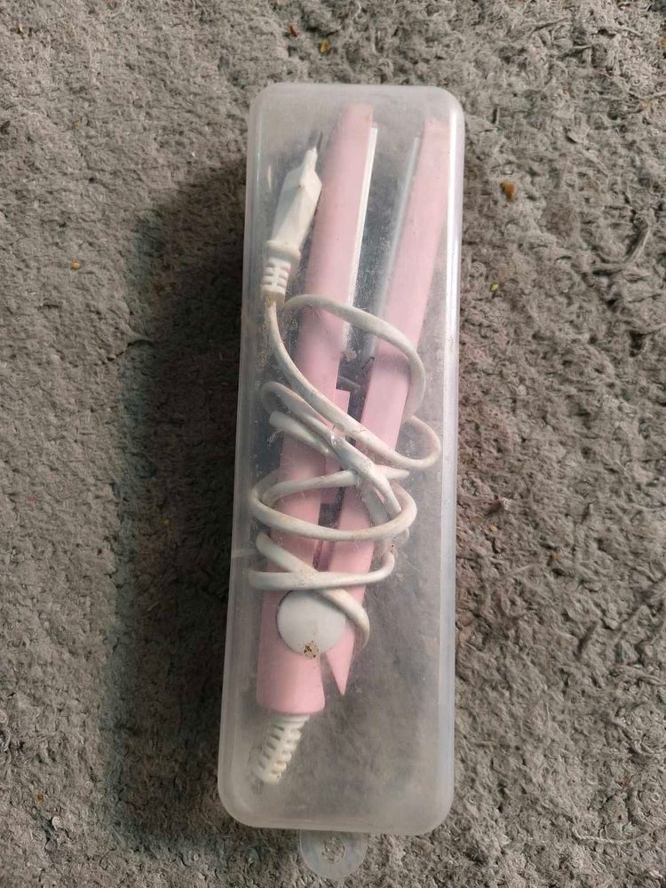 Pink Mini Hair Straightener with Case