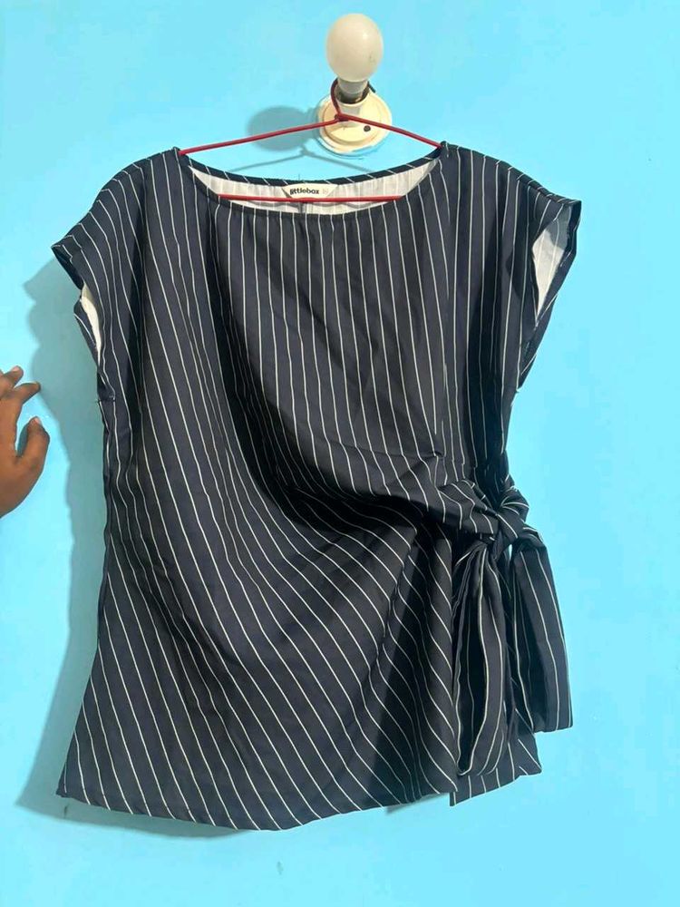 Striped Side Tie Top