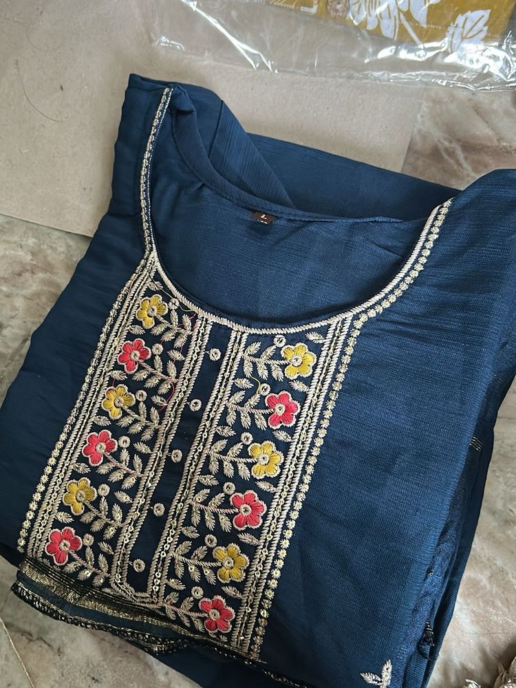 Elegant Teal Embroidered Kurta Set