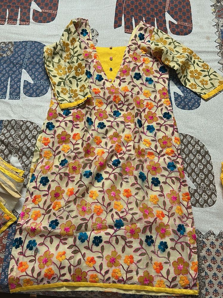 Embroidered Kurta with Dupatta