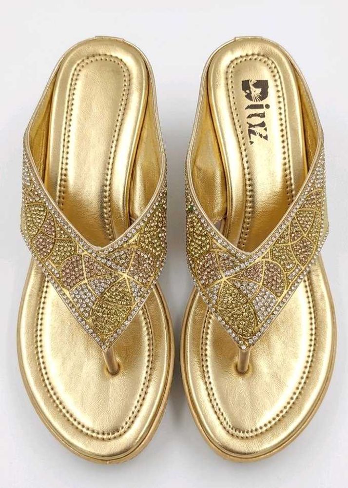 Elegant Gold Embellished Sandals