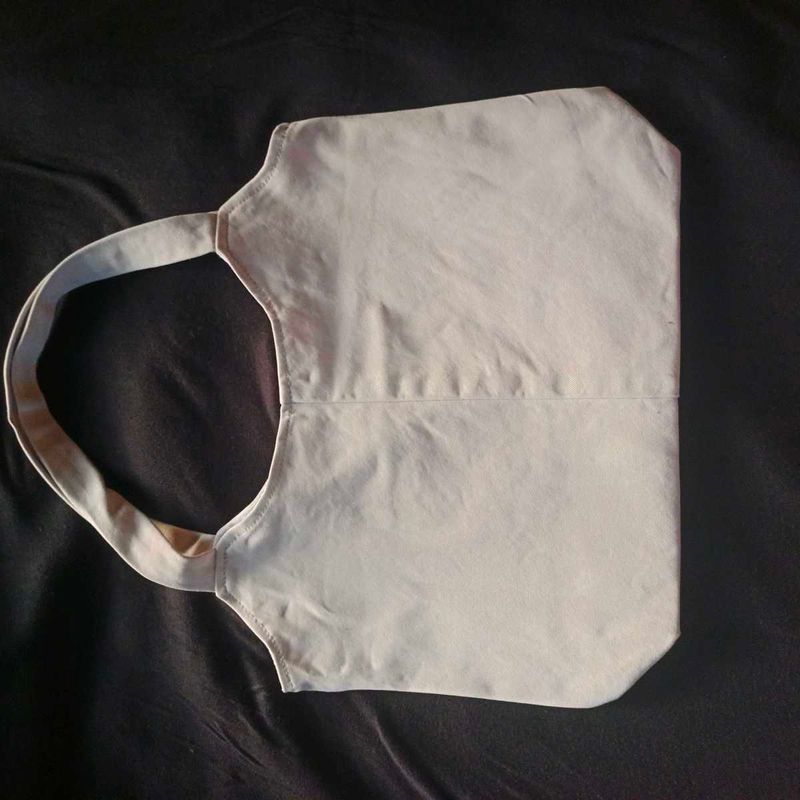 Simple Beige Canvas Tote Bag