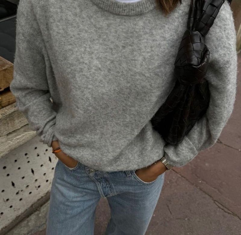 Cozy Gray Knit Sweater