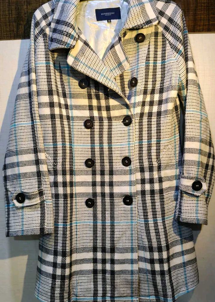 Burberry Plaid Double-Breasted Coat