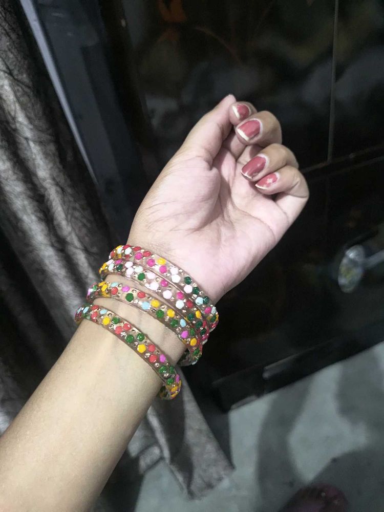 Colorful Beaded Bangles Set