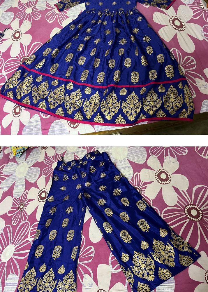 Blue &amp; Gold Kurta Set