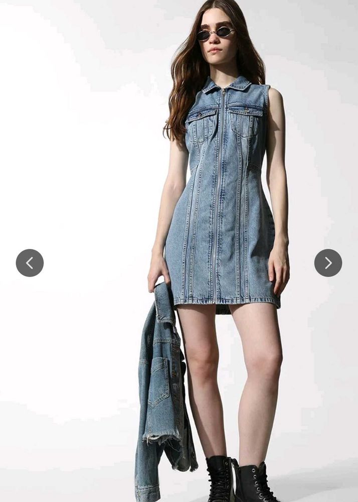 Denim midi dress