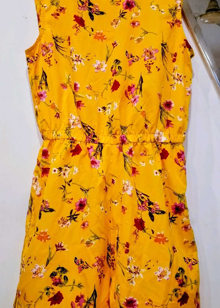 Yellow Floral Print Jumpsuit