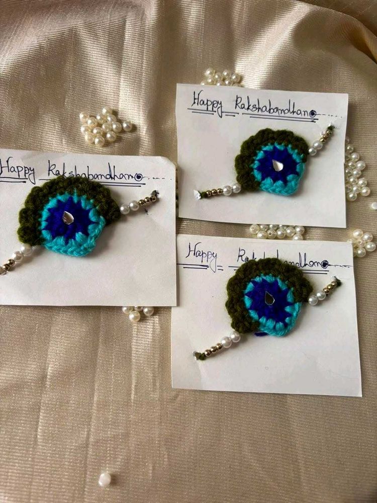 Handmade peacock 🦚 Rakhi Set of 3