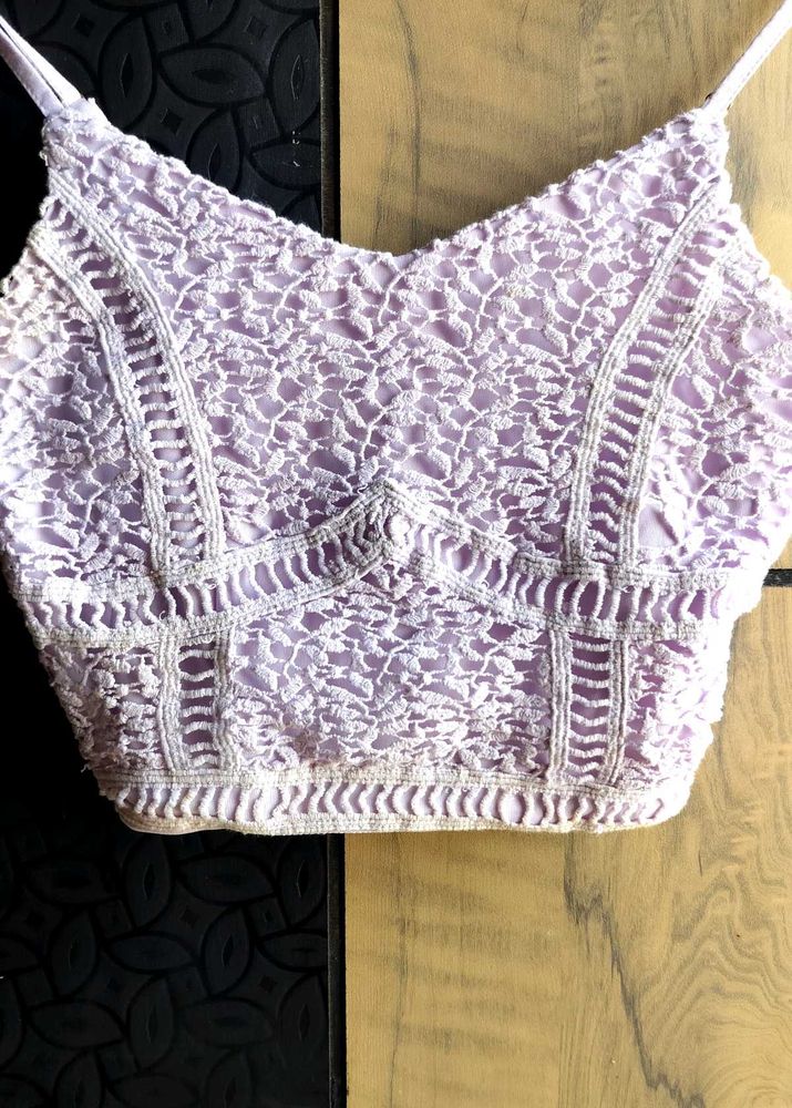Lavender Lace Crop Top