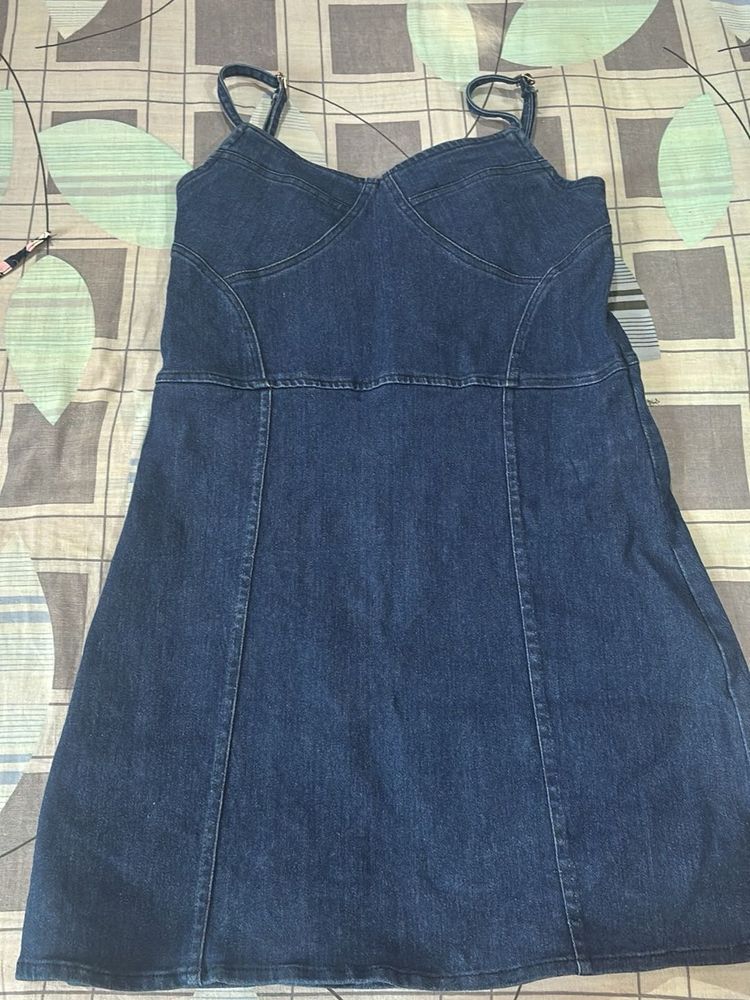 Denim Spaghetti Strap Dress
