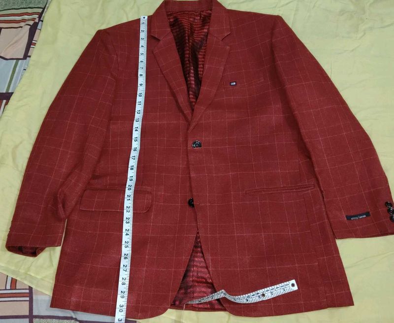Men's Red Plaid Blazer