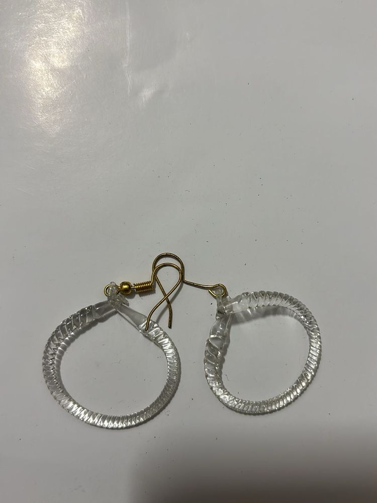 Clear Hoop Dangle Earrings