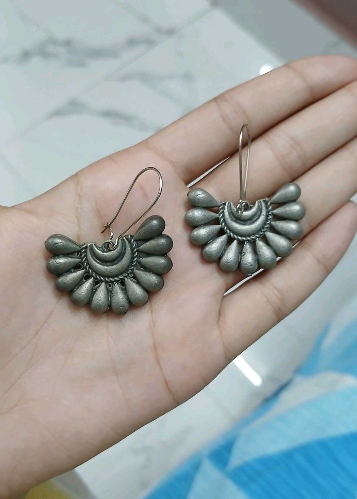 Unique Oxidized Silver Earrings