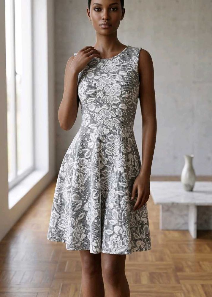 Chic Floral Fit &amp; Flare Dress
