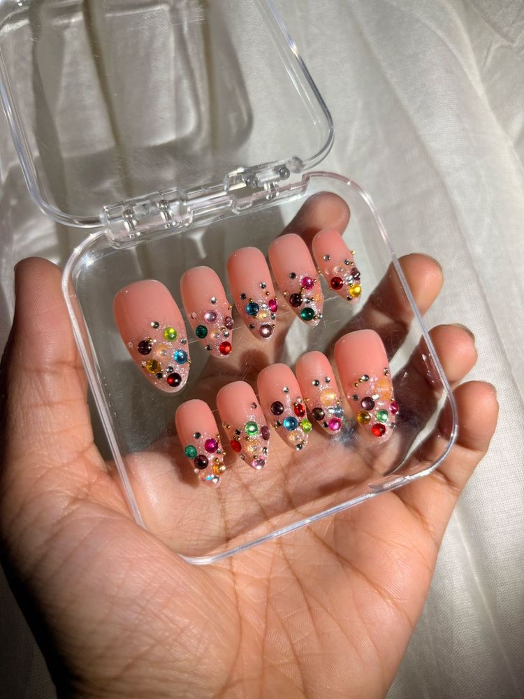 Rhinestone Press-On Nails
