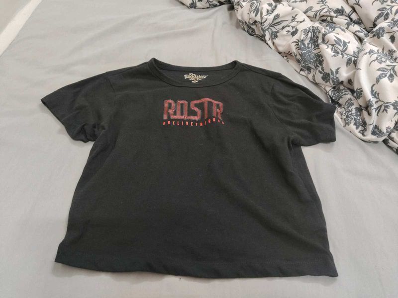 Black Graphic Print T-Shirt