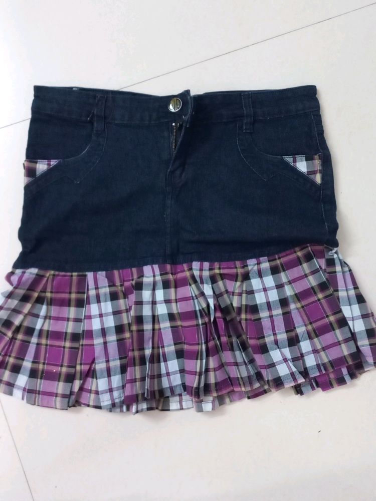 Price Drop Brand New Denim Skirt With Frill