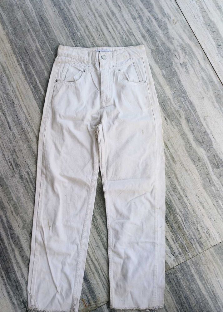 Cream Denim Jeans