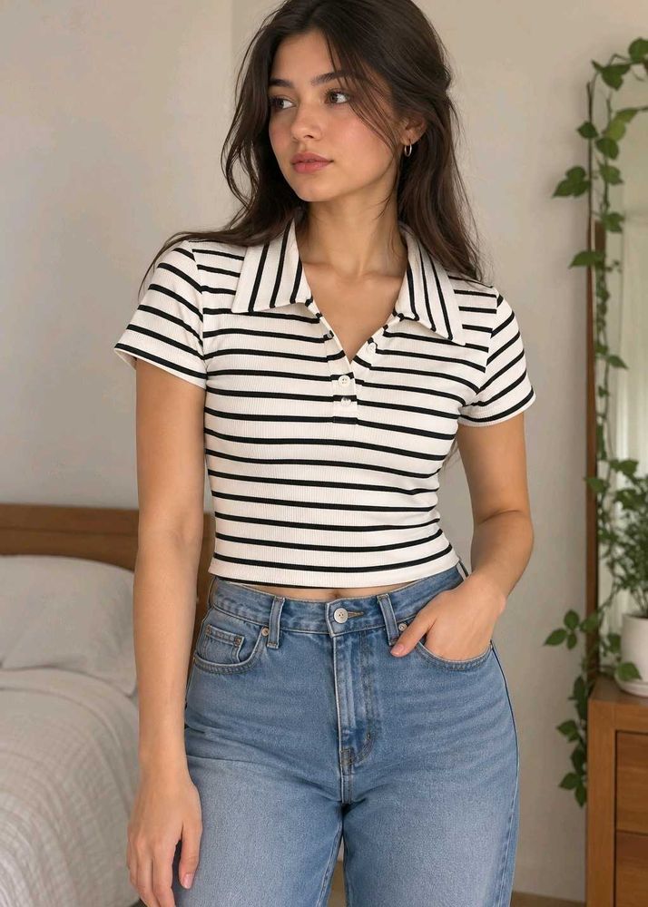 H&amp;M Striped Polo Baby Tee