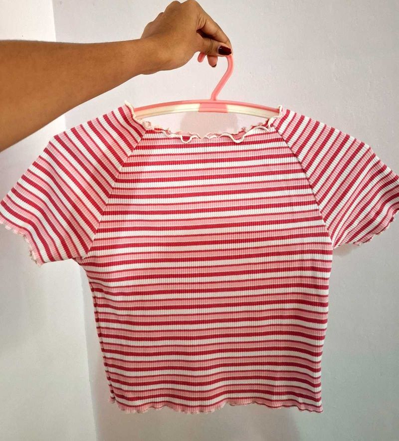 Zudio Striped Cropped Top Y2K Cute💌