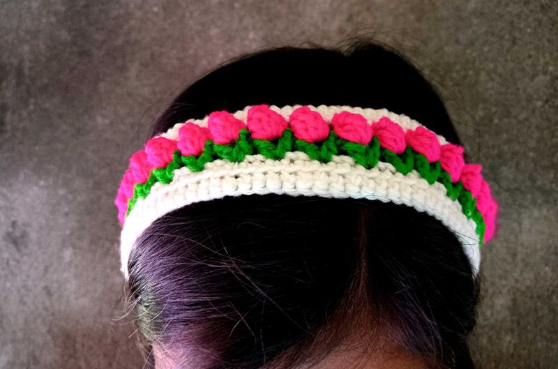 Crocheted Tulip Flower Headband