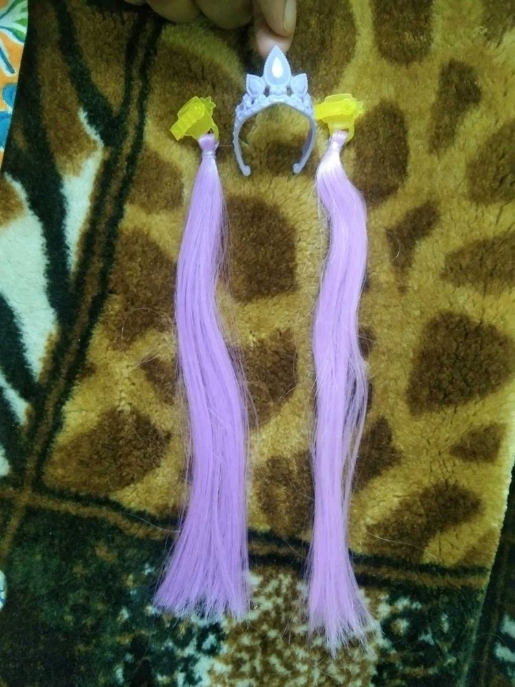 barbie Doll Hair &amp; Tiara Set