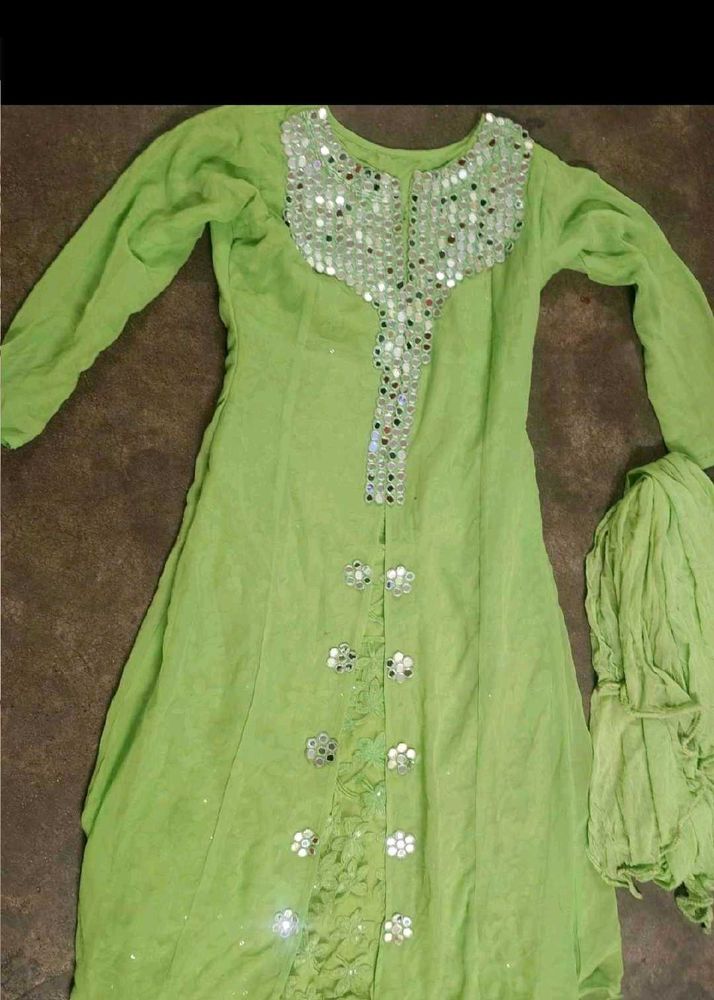 Beautiful Mirror Work Kurta Set